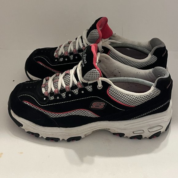 SKECHERS | Women's D-Lites Life Saver Running Shores Black Grey Pink Size 8 - Picture 3 of 7